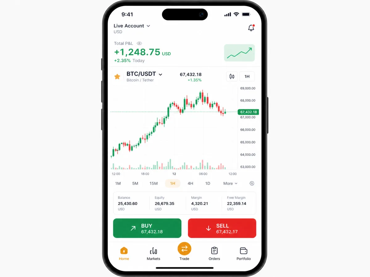 Stream Aloxi Nx — mobile trading app screens